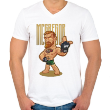 PRINTFASHION Conor McGregor - Férfi V-nyakú póló - Fehér férfi póló