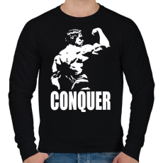 PRINTFASHION Conquer - Férfi pulóver - Fekete