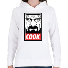 PRINTFASHION Cook - Női kapucnis pulóver - Fehér női pulóver, kardigán