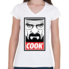 PRINTFASHION Cook - Női V-nyakú póló - Fehér női póló