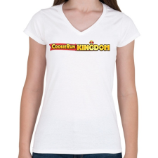 PRINTFASHION Cookie Run Kingdom - Logo - Női V-nyakú póló - Fehér női póló