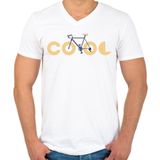PRINTFASHION COOL biker - Férfi V-nyakú póló - Fehér férfi póló