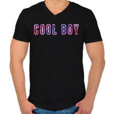 PRINTFASHION cool boy - Férfi V-nyakú póló - Fekete férfi póló