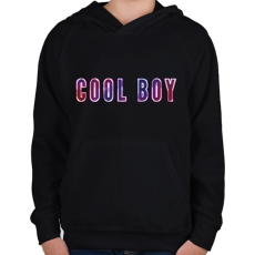 PRINTFASHION cool boy - Gyerek kapucnis pulóver - Fekete