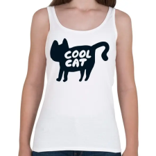 PRINTFASHION Cool Cat - Női atléta - Fehér női trikó