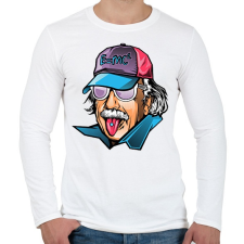 PRINTFASHION Cool Einstein - Férfi hosszú ujjú póló - Fehér férfi póló
