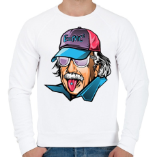 PRINTFASHION Cool Einstein - Férfi pulóver - Fehér