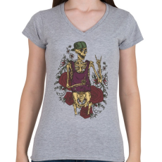 PRINTFASHION Cool guy - Női V-nyakú póló - Sport szürke