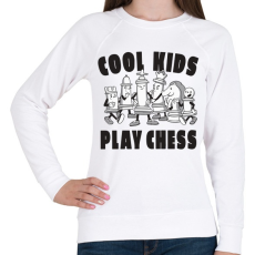 PRINTFASHION Cool kids play chess - sakk - Női pulóver - Fehér