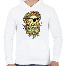PRINTFASHION Cool Lion - Férfi kapucnis pulóver - Fehér