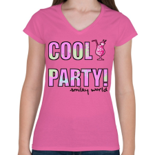 PRINTFASHION COOL PARTY - Női V-nyakú póló - Rózsaszín női póló