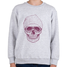 PRINTFASHION Cool skull - Gyerek pulóver - Sport szürke gyerek pulóver, kardigán