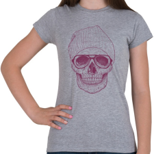 PRINTFASHION Cool skull - Női póló - Sport szürke női póló