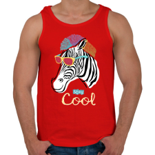 PRINTFASHION Cool zebra - Férfi atléta - Piros atléta, trikó