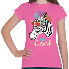 PRINTFASHION Cool zebra - Női póló - Rózsaszín női póló