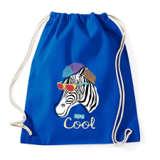 PRINTFASHION Cool zebra - Sportzsák, Tornazsák - Bright royal tornazsák