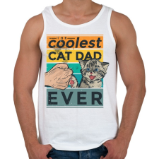 PRINTFASHION Coolest Cat Dad Ever - Férfi atléta - Fehér atléta, trikó