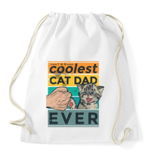 PRINTFASHION Coolest Cat Dad Ever - Sportzsák, Tornazsák - Fehér tornazsák