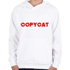 PRINTFASHION Copy cat - Gyerek kapucnis pulóver - Fehér gyerek pulóver, kardigán