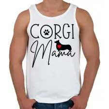 PRINTFASHION Corgi anya - Férfi atléta - Fehér atléta, trikó