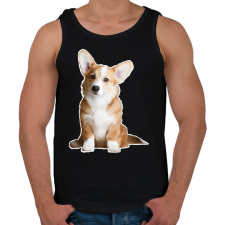 PRINTFASHION corgi - Férfi atléta - Fekete atléta, trikó