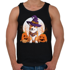 PRINTFASHION Corgi halloween - Férfi atléta - Fekete atléta, trikó