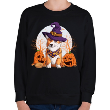 PRINTFASHION Corgi halloween - Gyerek pulóver - Fekete gyerek pulóver, kardigán