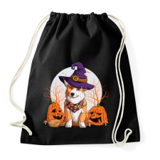 PRINTFASHION Corgi halloween - Sportzsák, Tornazsák - Fekete tornazsák