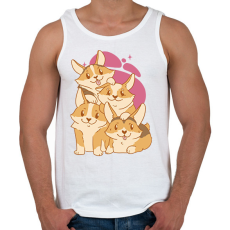 PRINTFASHION Corgi kutyák - Férfi atléta - Fehér