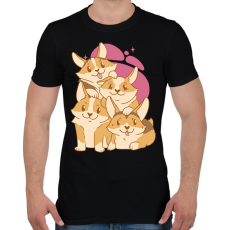 PRINTFASHION Corgi kutyák - Férfi póló - Fekete