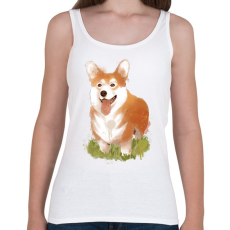 PRINTFASHION Corgi kutyus - Női atléta - Fehér