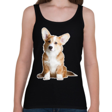 PRINTFASHION corgi - Női atléta - Fekete női trikó