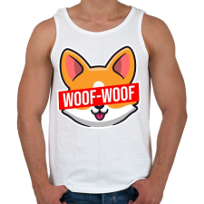 PRINTFASHION Corgi Woof-Woof - Férfi atléta - Fehér atléta, trikó