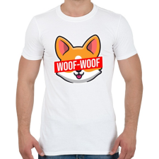 PRINTFASHION Corgi Woof-Woof - Férfi póló - Fehér férfi póló