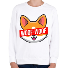 PRINTFASHION Corgi Woof-Woof - Gyerek pulóver - Fehér