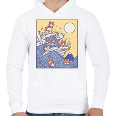 PRINTFASHION Corgik - Férfi kapucnis pulóver - Fehér