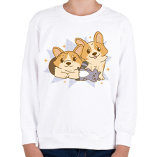 PRINTFASHION Corgik - Gyerek pulóver - Fehér gyerek pulóver, kardigán