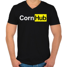 PRINTFASHION cornhub - Férfi V-nyakú póló - Fekete férfi póló