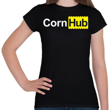 PRINTFASHION CornHub - Női póló - Fekete női póló