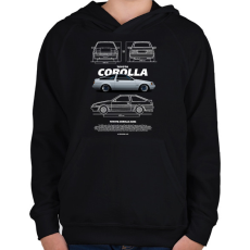 PRINTFASHION COROLLA AE86 - Gyerek kapucnis pulóver - Fekete