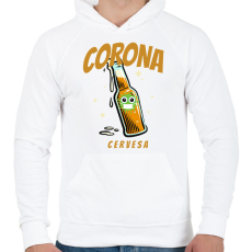 PRINTFASHION CORONA CERVESA - Férfi kapucnis pulóver - Fehér