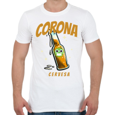 PRINTFASHION CORONA CERVESA - Férfi póló - Fehér férfi póló
