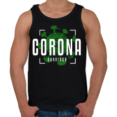 PRINTFASHION Corona survivor - Férfi atléta - Fekete