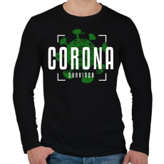 PRINTFASHION Corona survivor - Férfi hosszú ujjú póló - Fekete