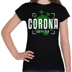 PRINTFASHION Corona survivor - Női póló - Fekete