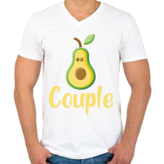 PRINTFASHION Couple - Férfi V-nyakú póló - Fehér