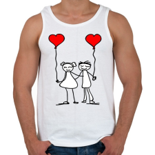 PRINTFASHION Couples - Férfi atléta - Fehér atléta, trikó