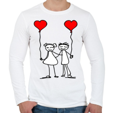PRINTFASHION Couples - Férfi hosszú ujjú póló - Fehér férfi póló