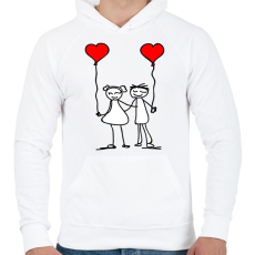 PRINTFASHION Couples - Férfi kapucnis pulóver - Fehér