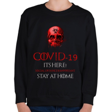PRINTFASHION covid 19 its here - Gyerek pulóver - Fekete gyerek pulóver, kardigán